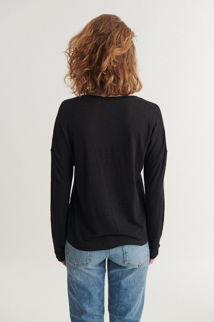 basic-apparel-ashly-ls-tee-langarmshirt-black-leinen image 3