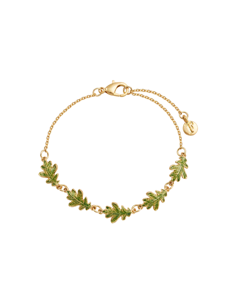 fable-england-gold-oak-leaf-armband-gold-gr-n-blatt image 1