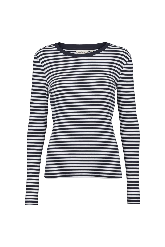 basic-apparel-ludmilla-ls-tee-damen-blau-bio-baumwolle image 1