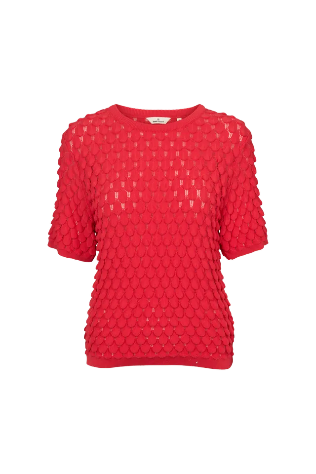 basic-apparel-cilla-ss-sweater-strickpullover-flame-scarlet-bio-baumwolle image 1