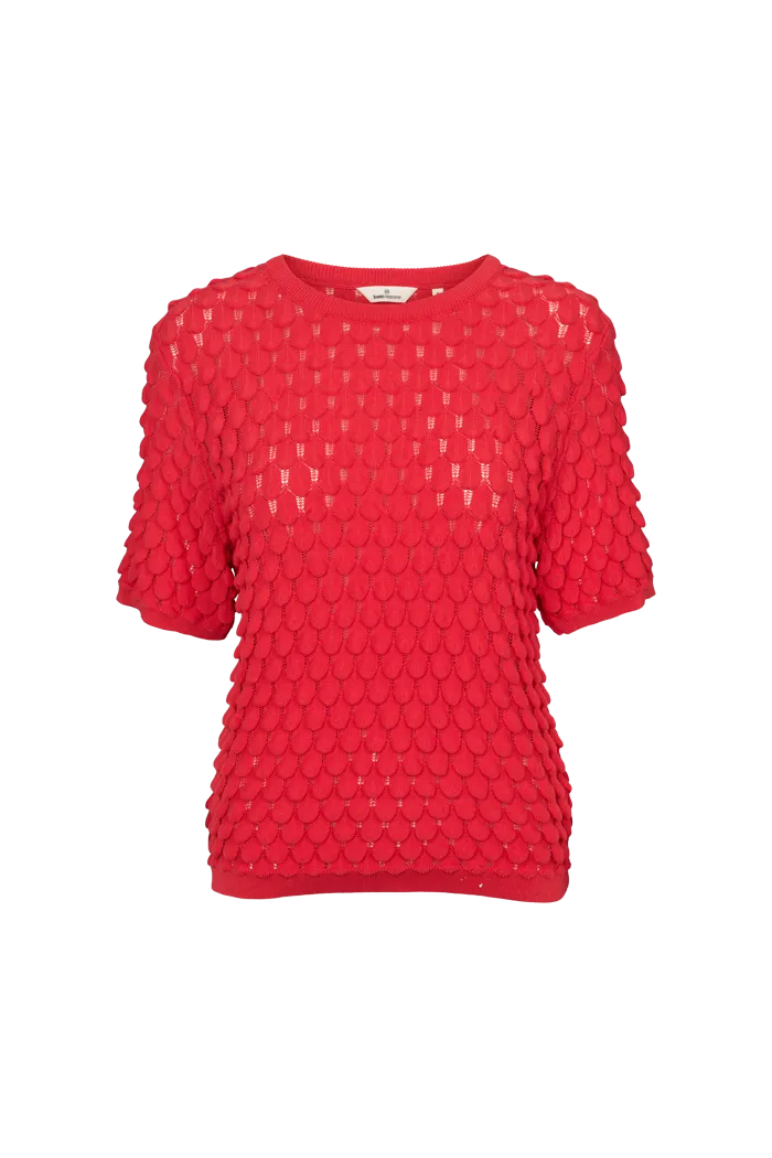 basic-apparel-cilla-ss-sweater-strickpullover-flame-scarlet-bio-baumwolle image 1
