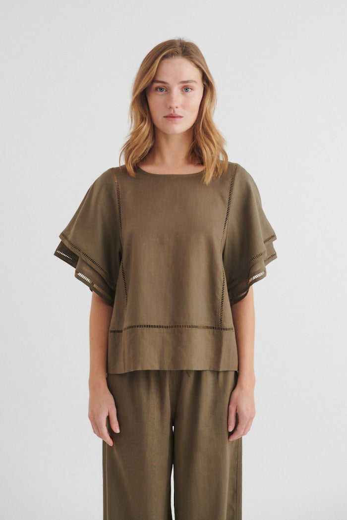 basic-apparel-carina-ss-blouse-bluse-sea-turtle-leinen image 1