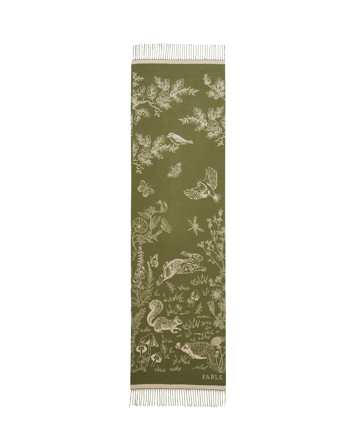 fable-england-scarves-woodland-jacquard-schal-khaki-lang image 1