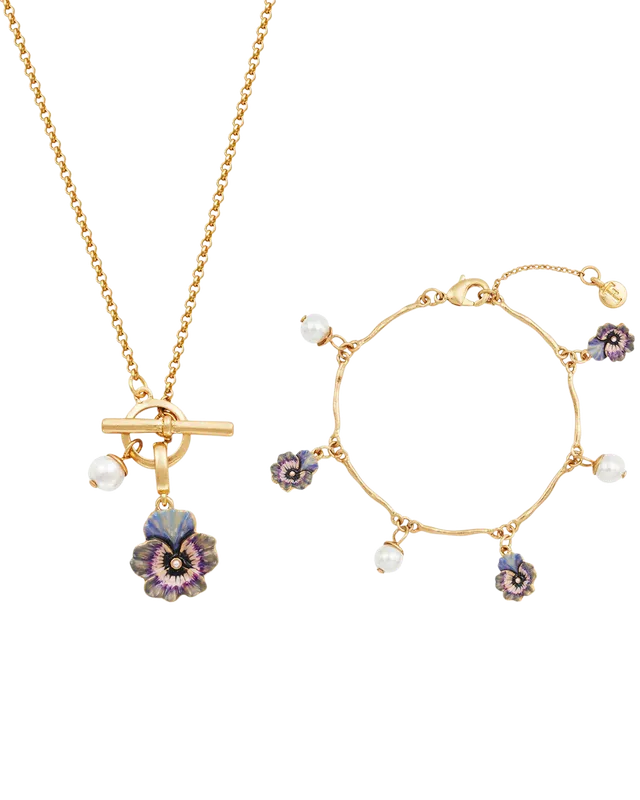 fable-england-pansy-pearl-schmuckset-kette-armband-gold image 1