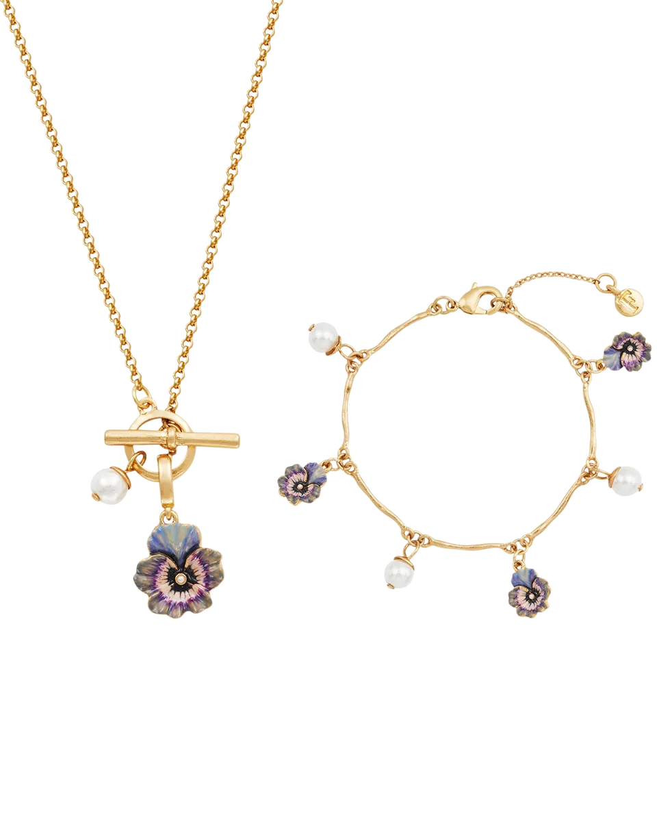fable-england-pansy-pearl-schmuckset-kette-armband-gold image 1