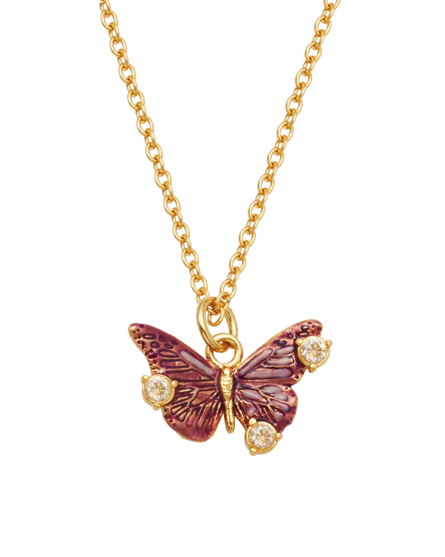 fable-england-hera-halskette-gold-schmetterling-burgunder image 1