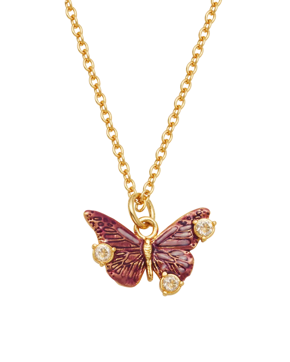 fable-england-hera-halskette-gold-schmetterling-burgunder image 1