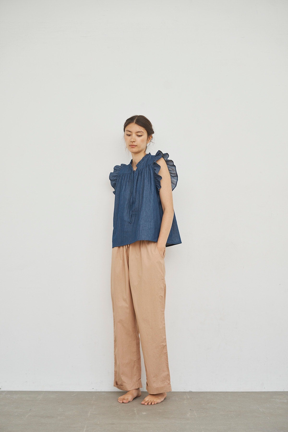 care-by-me-joy-top-denim-oberteil-dunkelblau-bio-baumwolle image 5