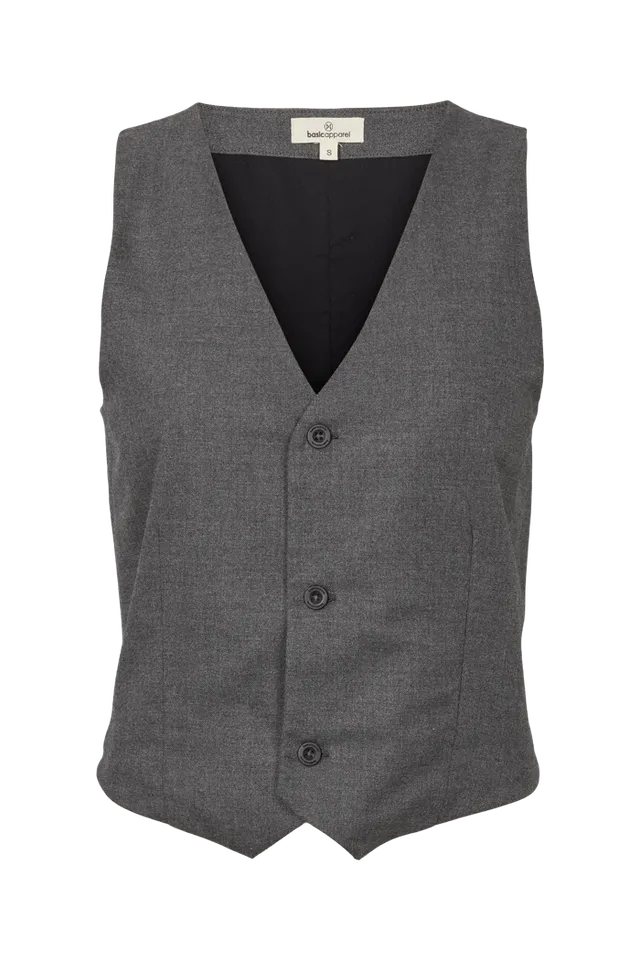 basic-apparel-marjorie-weste-dark-grey-mel-anzugweste image 1