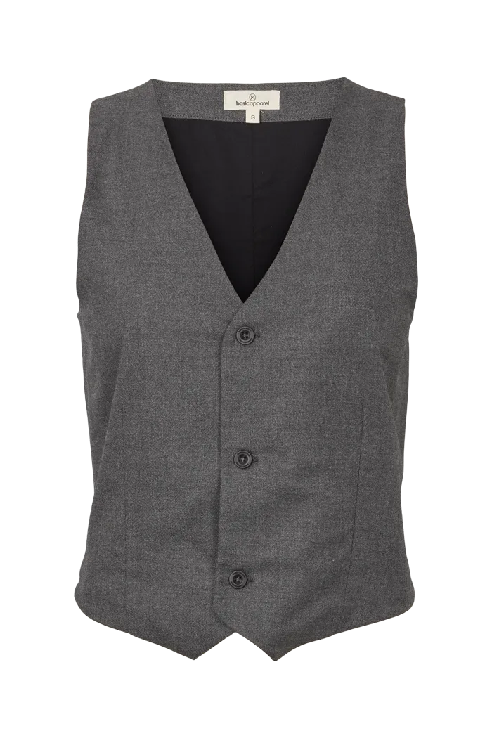 basic-apparel-marjorie-weste-dark-grey-mel-anzugweste image 1