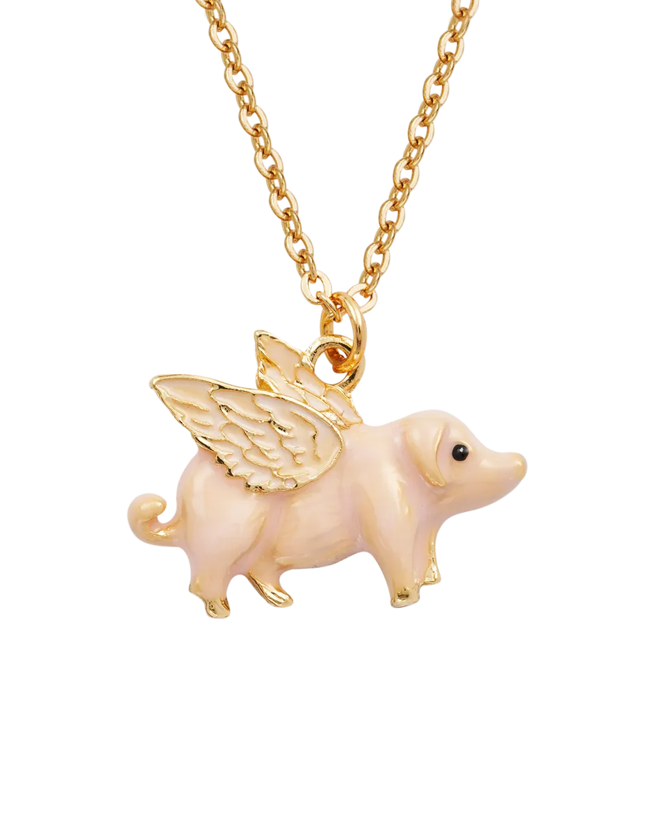 fable-england-jewellery-flying-pig-halskette-emaille-gold image 1