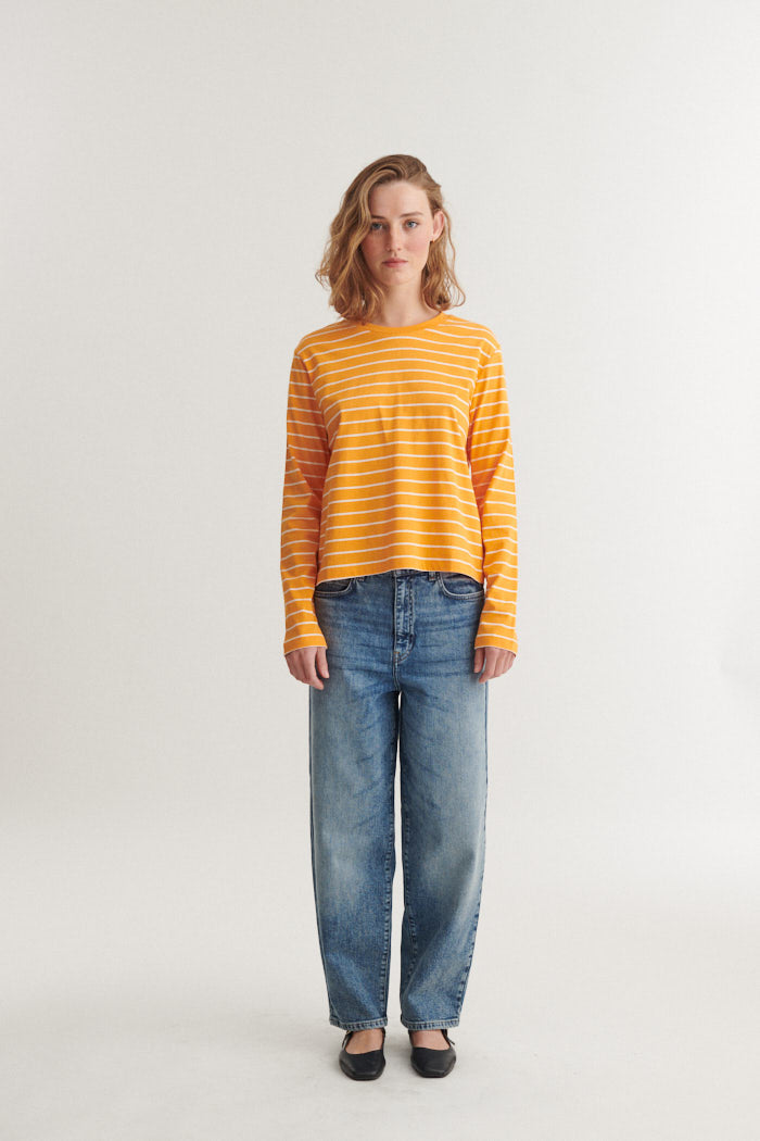basic-apparel-raja-ls-stripe-tee-langarmshirt-abricot-gestreift image 4