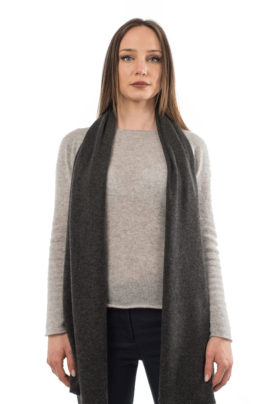 dalle-piane-scarf-uni-100-kaschmir-schal-anthrazit image 2