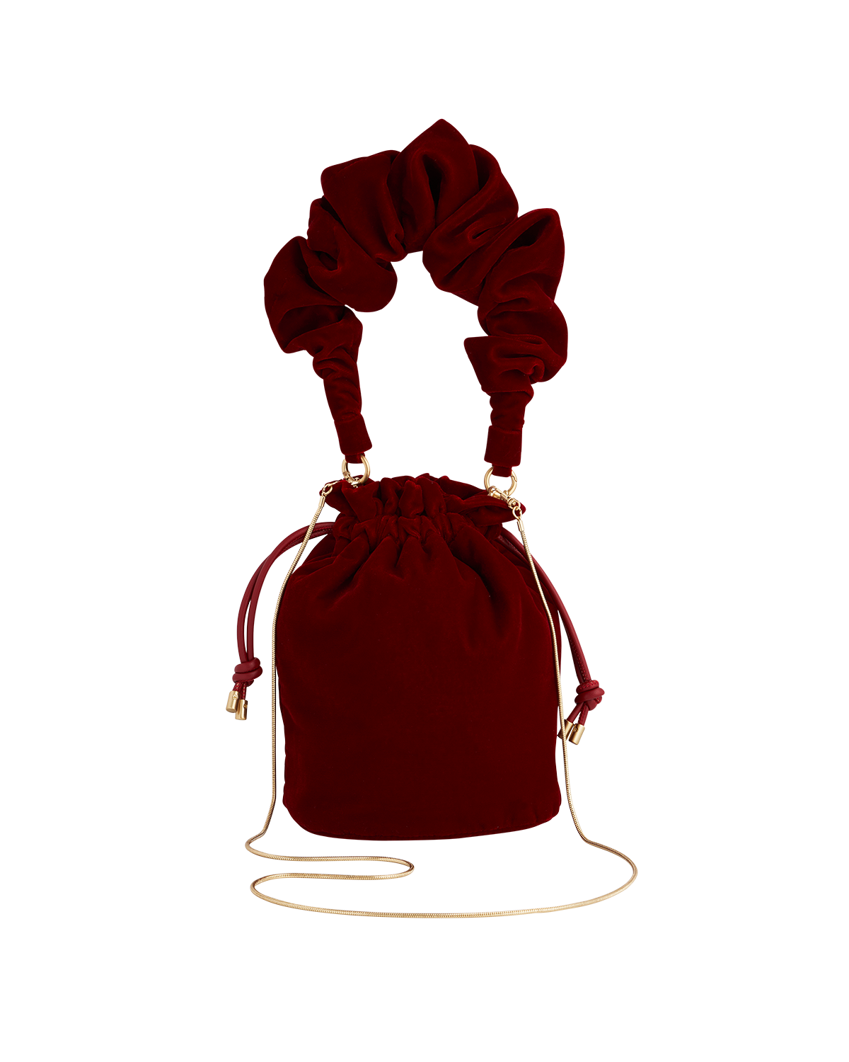 fable-england-handbags-ruby-bucket-bag-rot-samt-kordelzug image 5