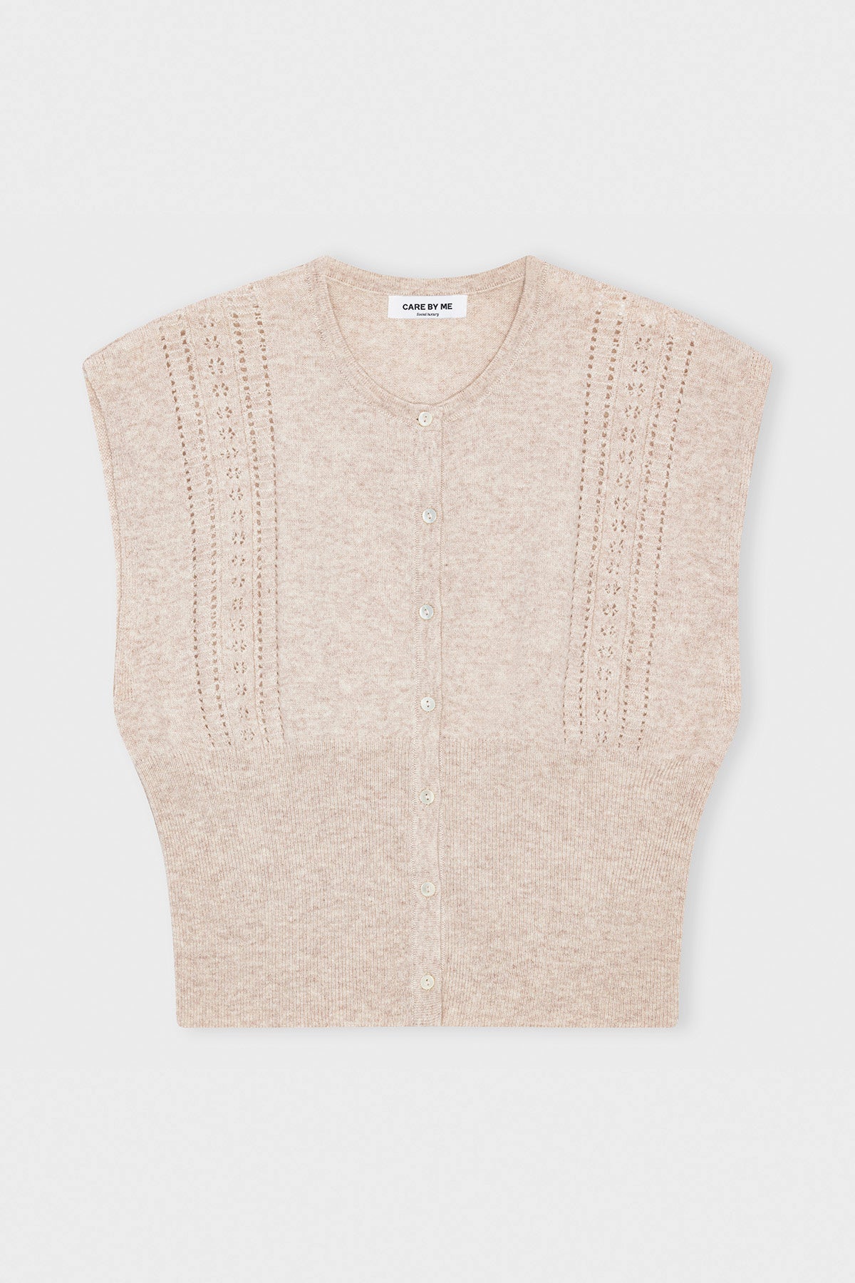 care-by-me-natacha-strickweste-dusty-brown-melange-wolle-kaschmir image 3