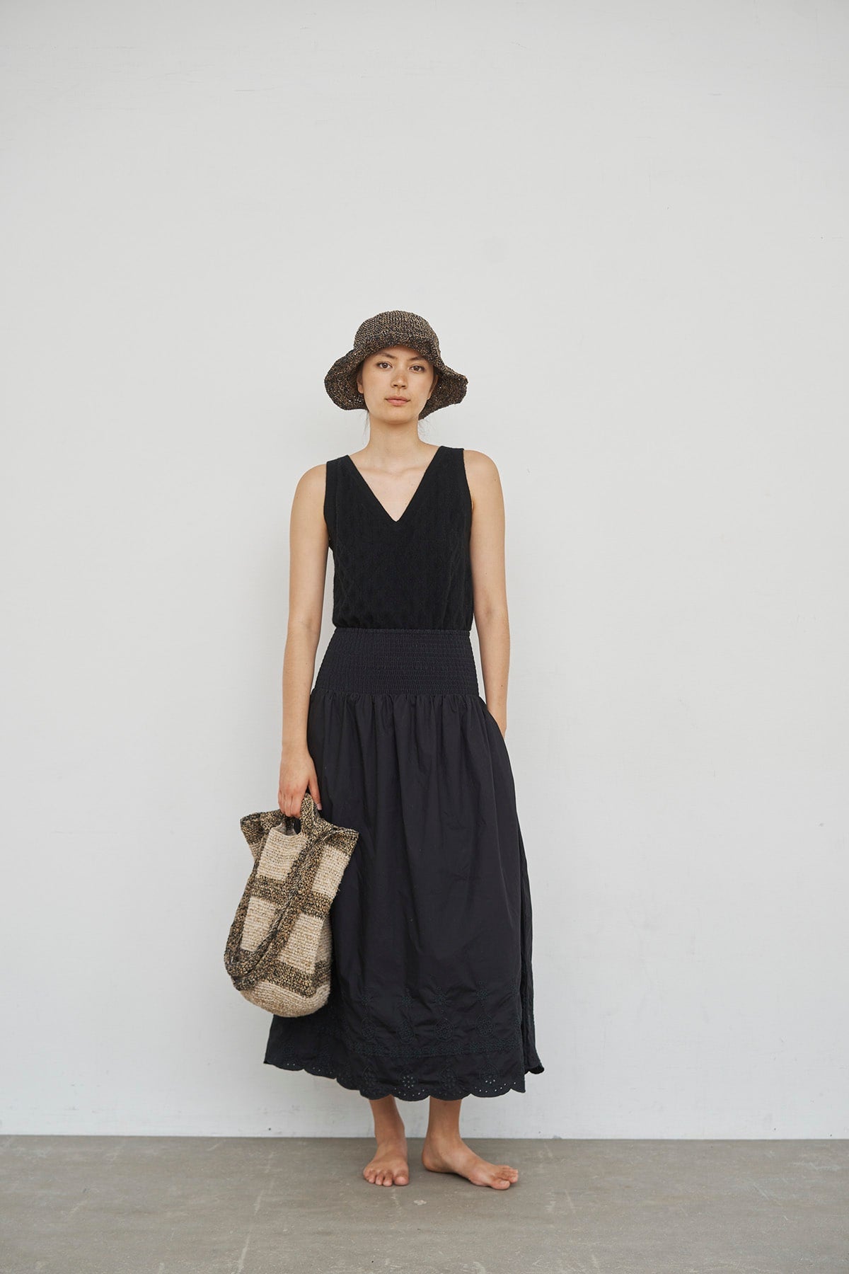 care-by-me-beach-bag-stripe-tasche-nature-black-hanf image 4