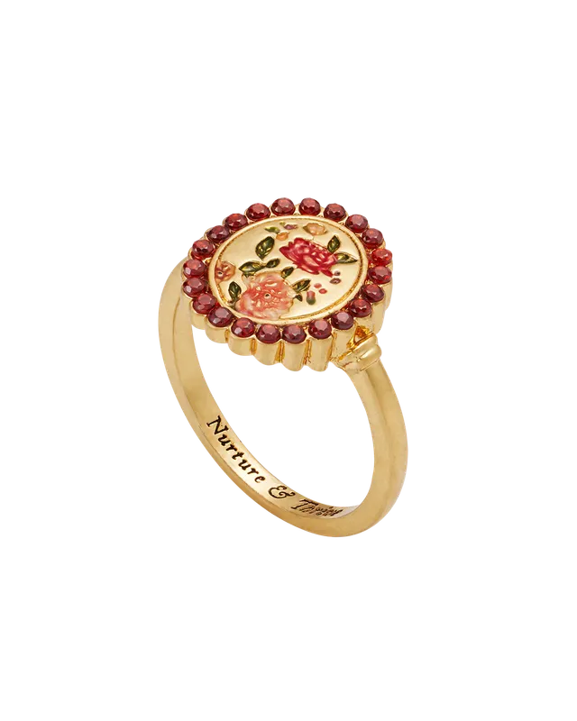 fable-england-eve-floral-ring-gold-granat-gr-e-s image 1