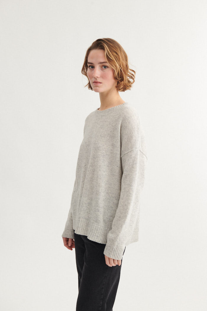 basic-apparel-lise-o-neck-pullover-light-grey-mel-wolle-oversize image 3