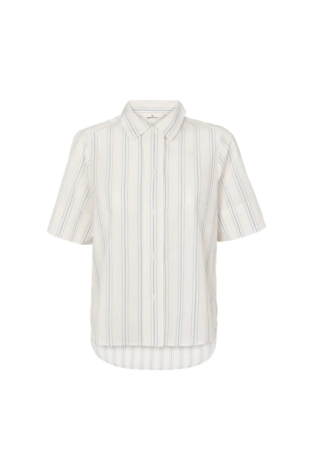 basic-apparel-martina-bluse-kurzarm-streifen-bio-baumwolle image 1