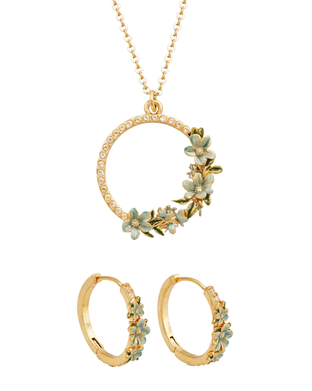 fable-england-floral-wreath-schmuckset-kette-ohrringe image 1