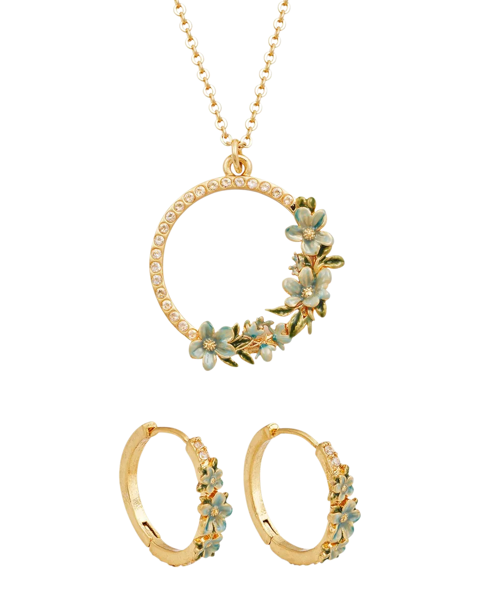 fable-england-floral-wreath-schmuckset-kette-ohrringe image 1