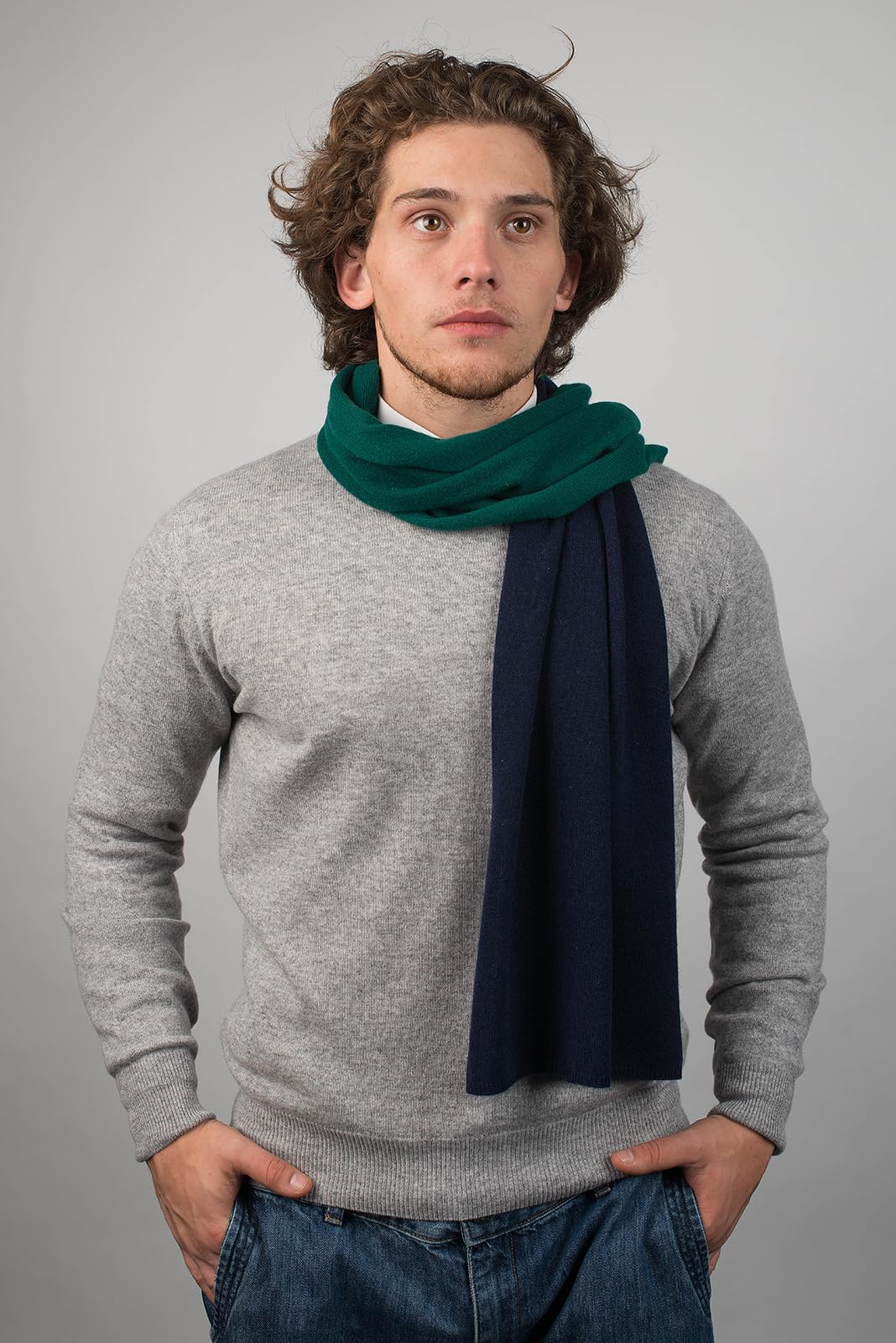 dalle-piane-cashmere-schal-zweifarbig-herren-blau-170cm image 2