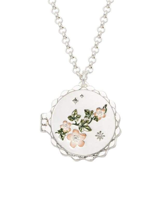 fable-england-ivy-blossom-medaillonkette-silber-efeu image 1