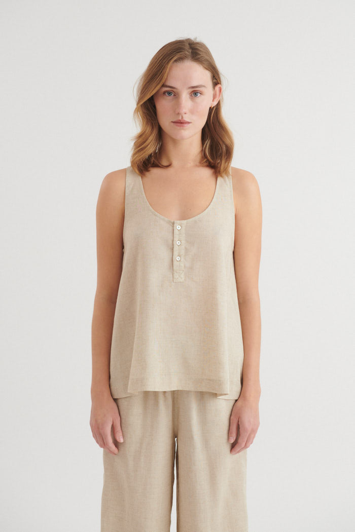 basic-apparel-carina-tank-top-natural-melange-leinen image 1
