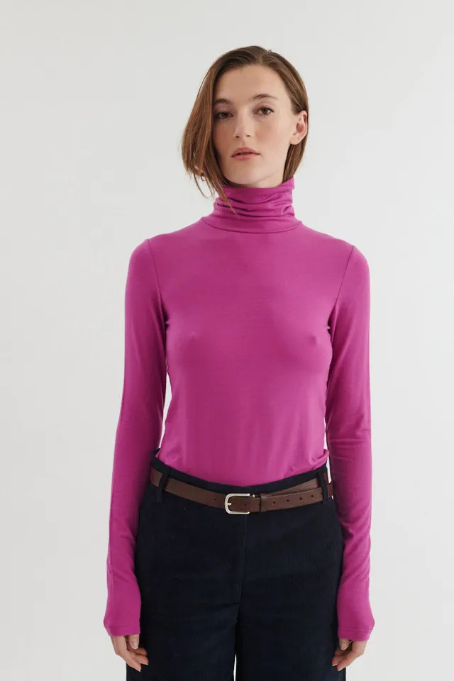 basic-apparel-joline-t-neck-rollkragenshirt-purple-orchid-tencel image 1