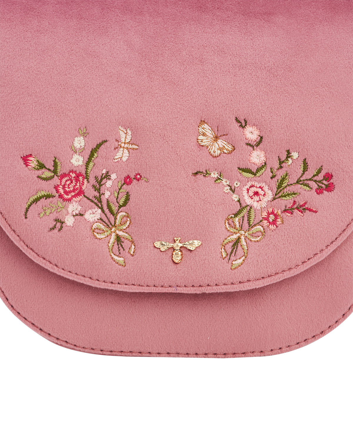 fable-england-beth-saddle-handtasche-rosa-samt-bestickt image 6