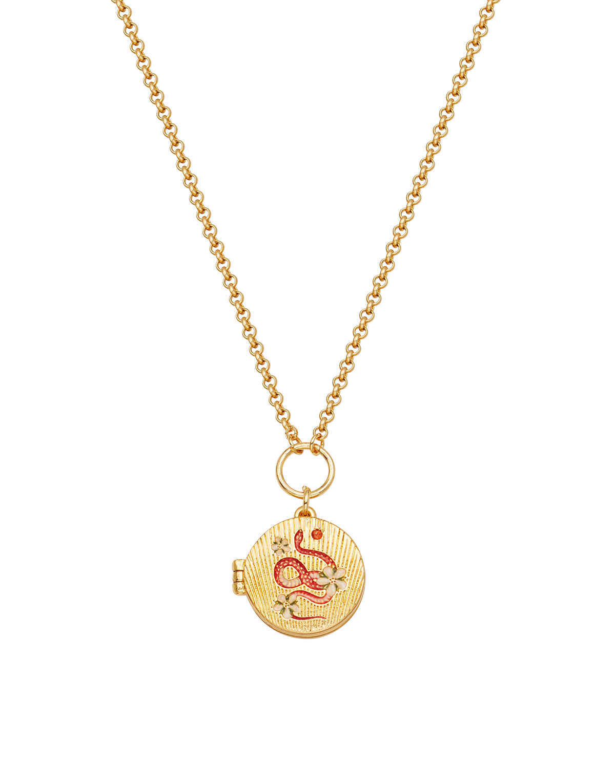 fable-england-snake-blossom-locket-kette-gold-medaillon image 5