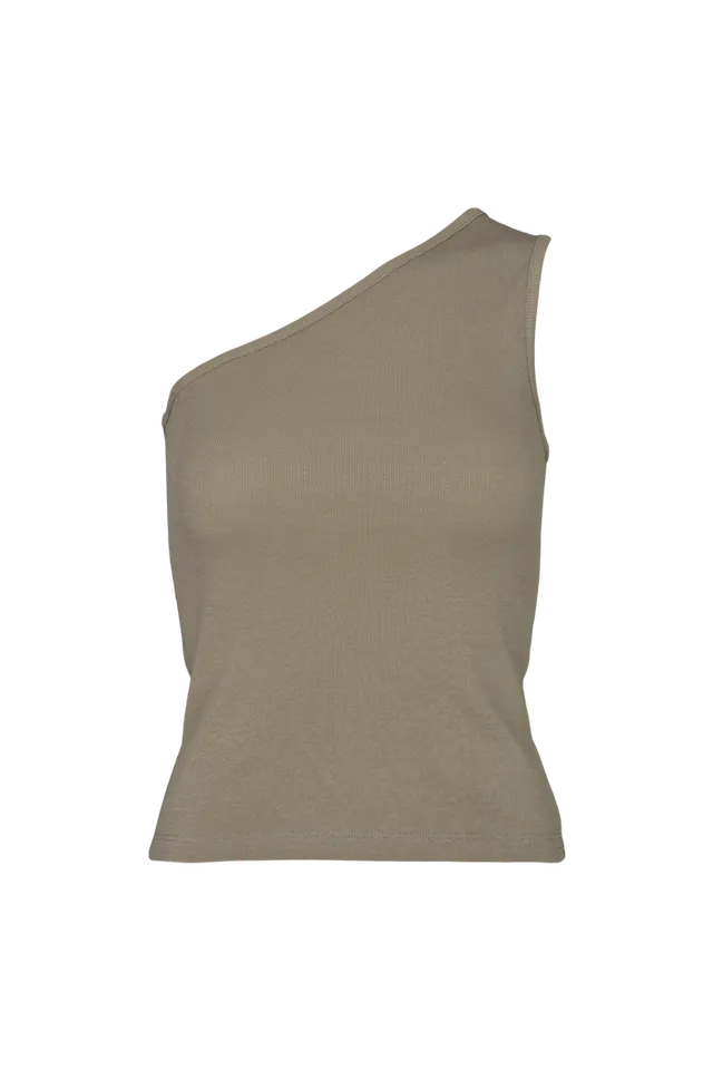 basic-apparel-ludmilla-one-shoulder-top-vetiver-bio-baumwolle image 1