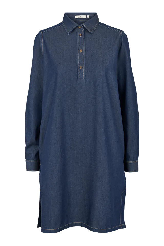basic-apparel-bine-ls-polo-kleid-mid-blue-tencel image 1