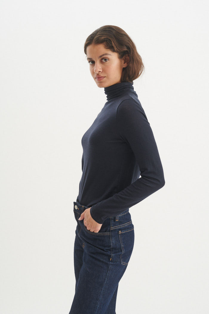 basic-apparel-rinja-t-neck-langarmshirt-sky-captain-wolle image 2