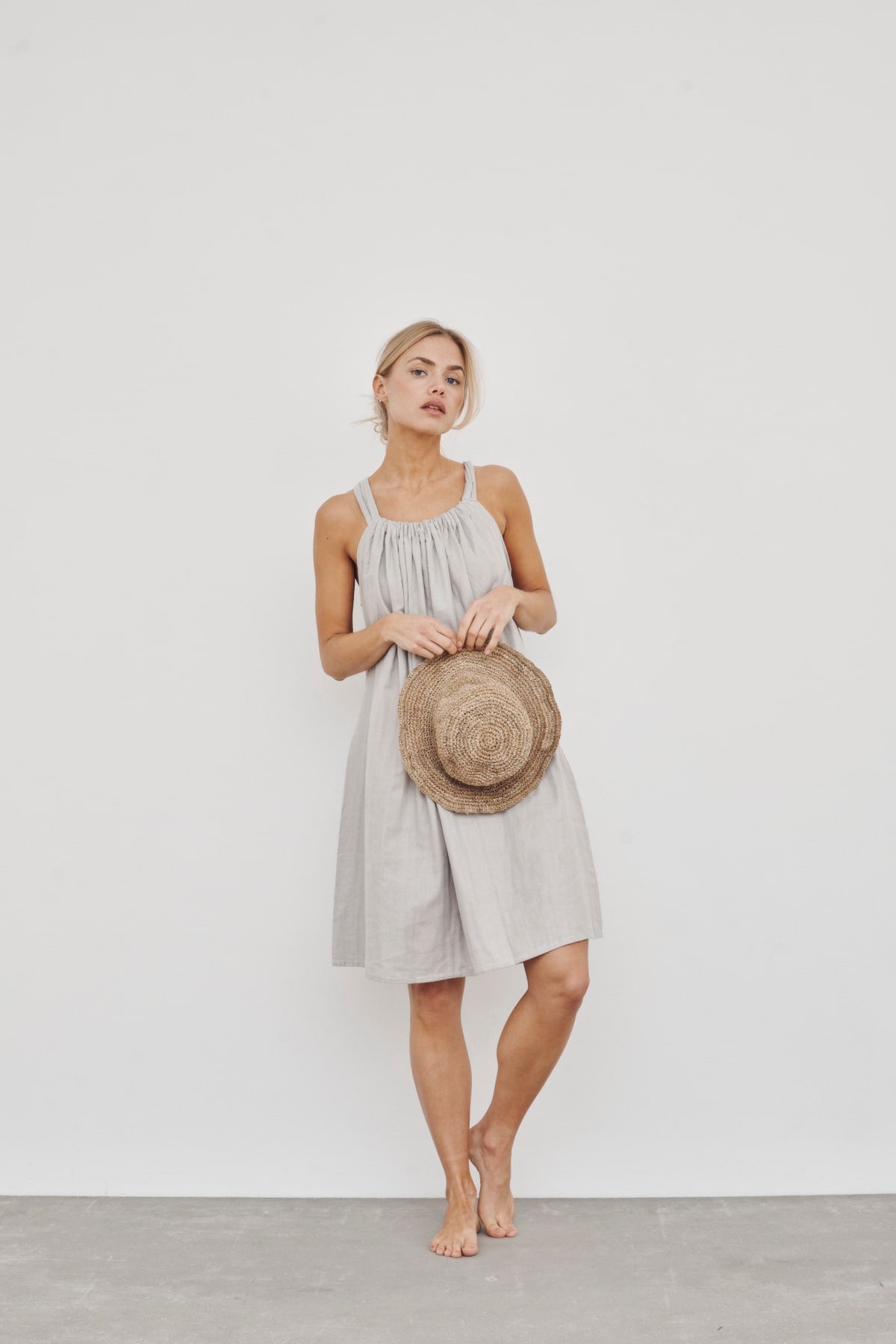 care-by-me-vivienne-kleid-wei-bio-baumwolle-one-size image 7