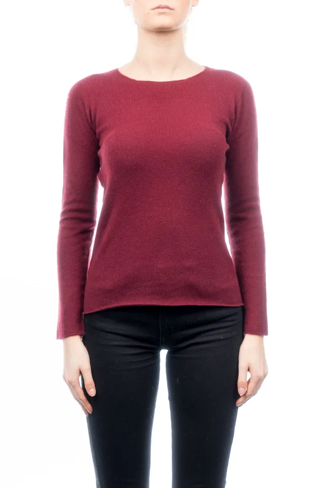dalle-piane-cashmere-sweater-pullover-damen-bordeaux-100-kaschmir image 1