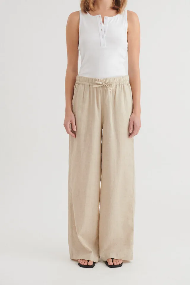 basic-apparel-carina-pants-natural-melange-leinenhose image 1