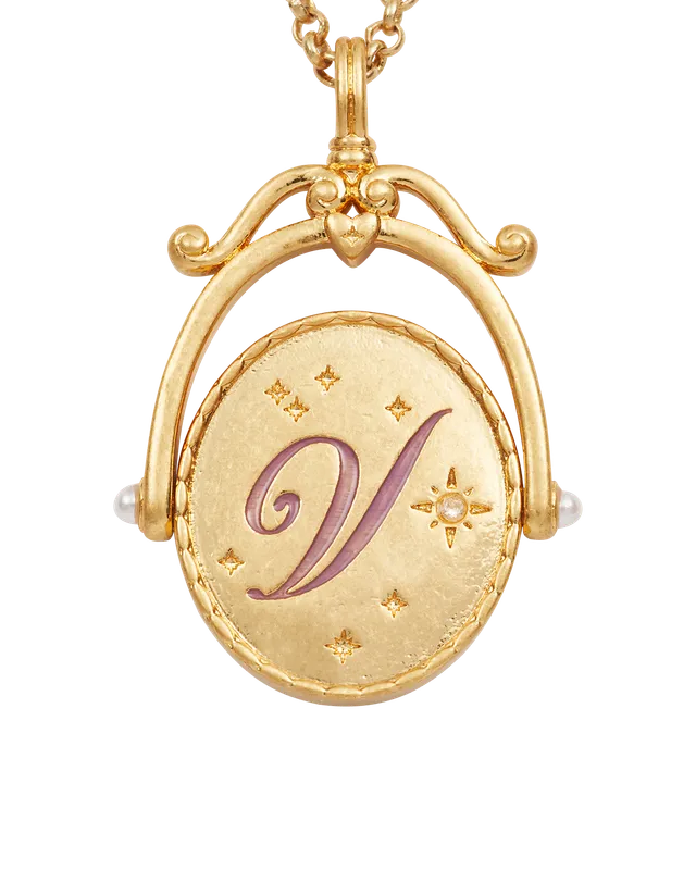 fable-england-v-initial-violet-spinner-halskette-gold image 1