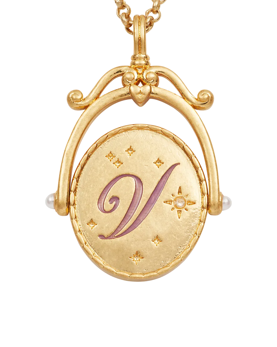 fable-england-v-initial-violet-spinner-halskette-gold image 1