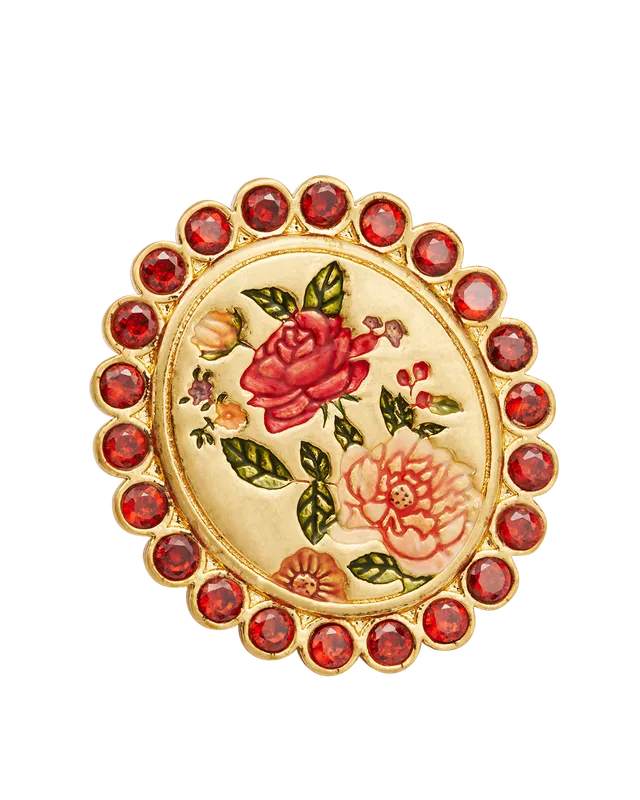 fable-england-eve-floral-brosche-gold-granat image 1