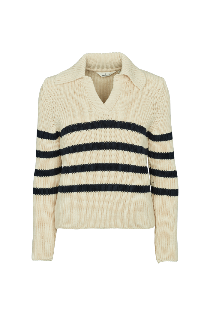 basic-apparel-sweety-polo-birch-navy-strickpullover-damen-bio-baumwolle image 1